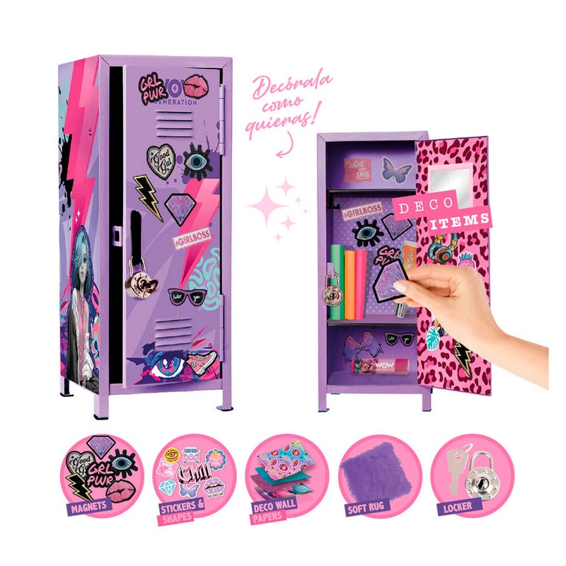 WOW Generation خزانة معدنية من WOW Generation مع مغناطيس وملصقات، مجموعة DIY - Image 2